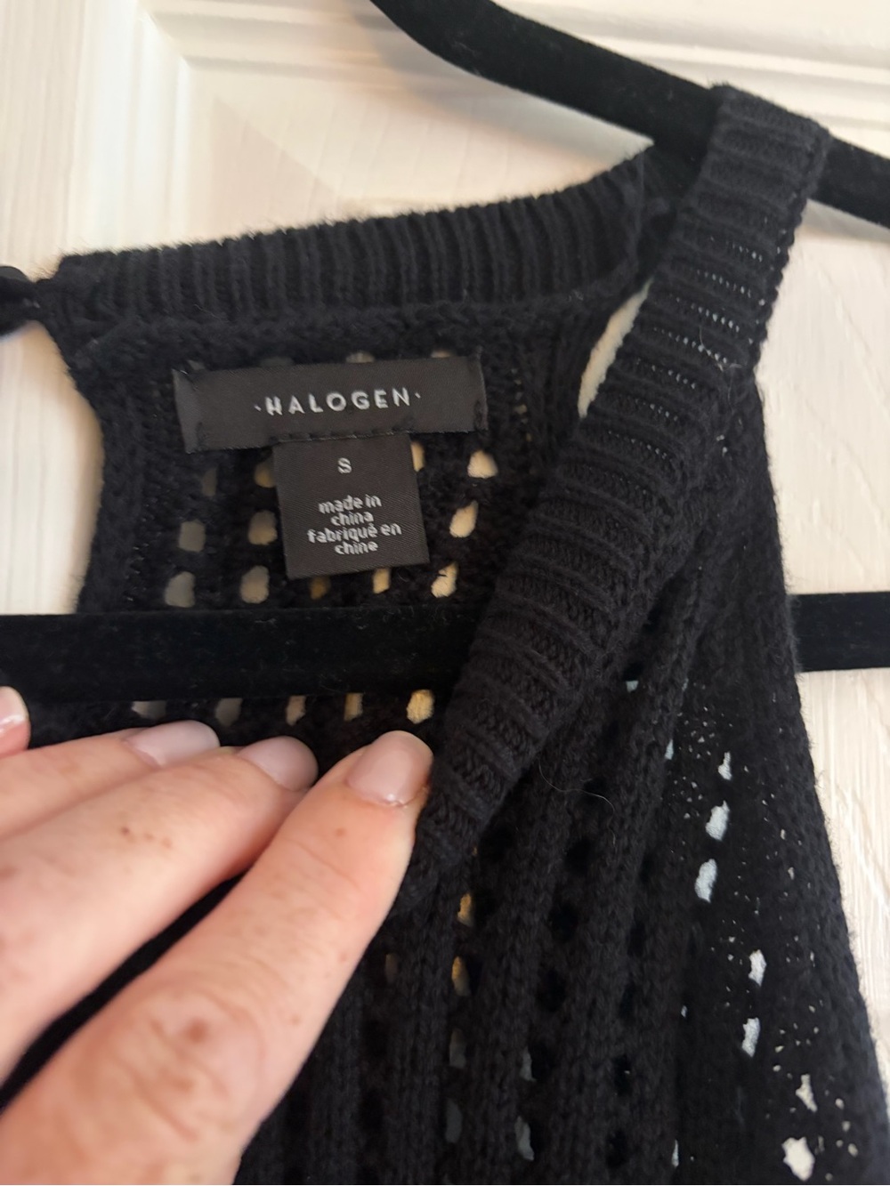 Halogen Black Open-Knit Racerback Tank - Picture 2 of 5